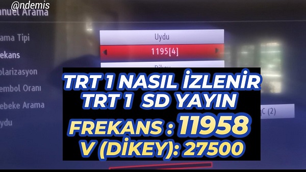 TRT 1 Şifresiz Maç Yayını İzleme – TRT 1 SD frekans ayarlama nasıl yapılır